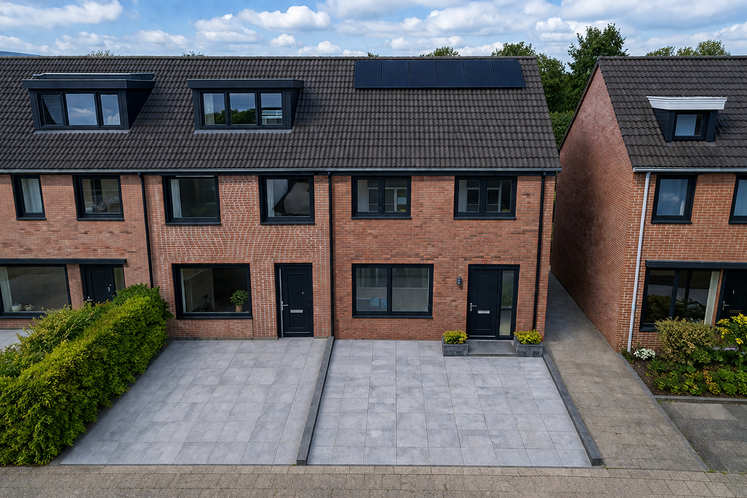 Afgerond gevel renoveren bakstenen tuinmuur rijtjeswoningen — Wolfe Bouw Roosendaal
