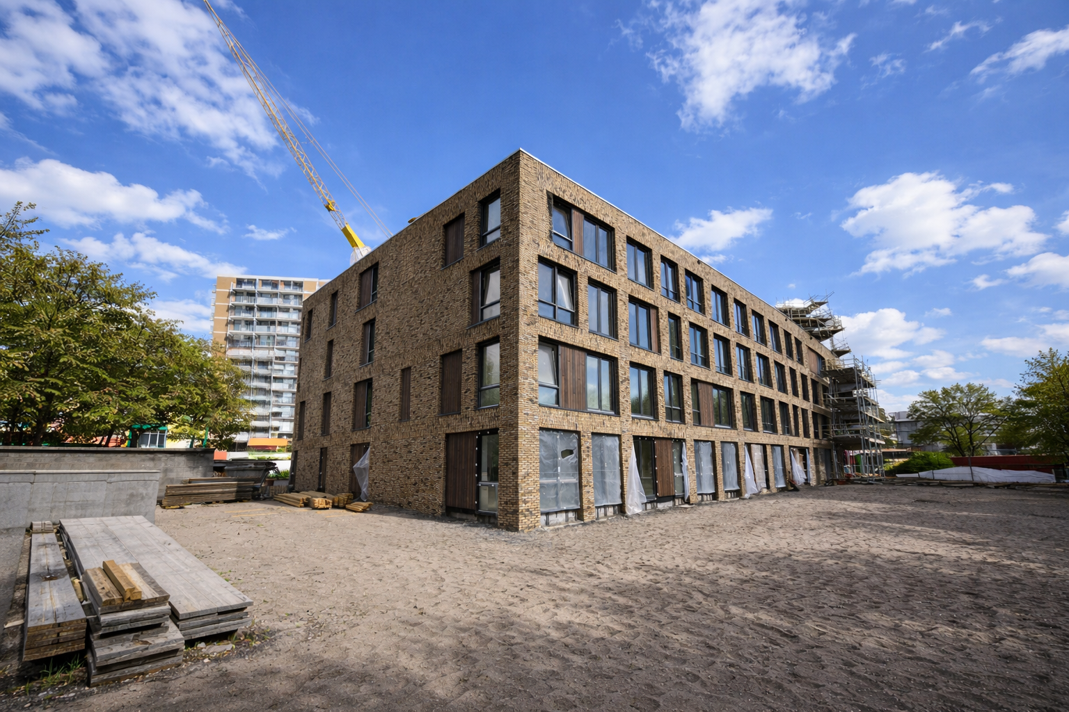 Professioneel metselwerk gevel groot nieuwbouwproject — Wolfe Bouw
